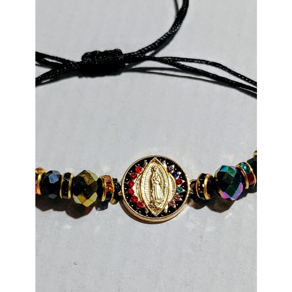 Guadalupe Black Gold Beaded Bracelet adjustable